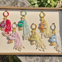 Pendentif de sac ou de voiture en tissu brodé double face de style chinois, motif gourde, en brocart Song, représentant un patrimoine culturel immatériel fini