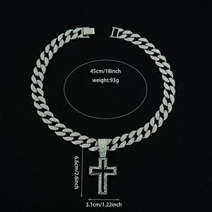 <span class=keywords><strong>Pendentif</strong></span> Breloque <span class=keywords><strong>Boule</strong></span> en Alliage Plaqué Or et Argent, Entièrement Sertie de <span class=keywords><strong>Strass</strong></span>, Style Hip Hop, avec Chaîne Cubaine Iced Out, Bijou de Fête - Vente Chaude - Product Image 2