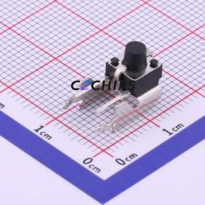 TS-1093B-A6B3-D2 Tactile Switch Through hole Component THT Switch Single Pole Single Throw Round Button 2.5N Right Angle Insert - Product Image 1