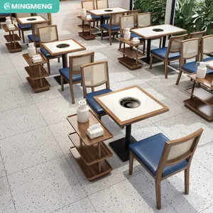 Table et chaise en bois de meubles de restaurant de conception moderne de haute qualité durable pour la salle à manger, le café, l'hôtel et le café