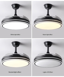 พัดลมเพดานพับเก็บได้พร้อมรีโมทควบคุมแสงพัดลมติดเพดานขนาด42นิ้วทันสมัยปรับความสว่างได้สำหรับห้องนั่งเล่นขนาด72วัตต์ - Product Image 2