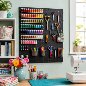 Painel Organizador de Ferramentas Moderno Preto para Montagem na Parede, Suporte Resistente para Garagem, Armazenamento de Ferramentas, Casa, Escritório e Sala de Artesanato - Product Image 1