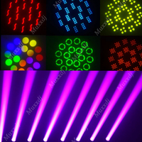 Muxxdj Beam 200W LED Rainbow avec anneau LED, lumière de scène pour DJ, événements, discothèques, clubs, 18 prismes, tête mobile