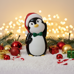 Factory 9 Inches <b>Battery</b> Operated Xmas Holiday Home <b>Table</b> Decor Plastic Christmas Animal Gift Penguin with LED <b>Lights</b> - Product Image 3