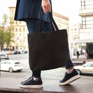 Sac fourre-tout personnalisé avec logo de marque, nouvelle mode 2025, noir et blanc, coton naturel, toile recyclée, sacs à bandoulière pliables pour le shopping - Product Image 4