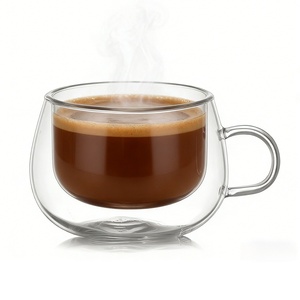 Fabricación <span class=keywords><strong>de</strong></span> vidrio <span class=keywords><strong>de</strong></span> doble pared resistente al calor con asa portátil transparente doble Tasse café vasos <span class=keywords><strong>de</strong></span> vidrio taza <span class=keywords><strong>de</strong></span> vidrio - Product Image 1