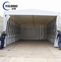 Garages pliants à structure en acier avec toit en toile, installation facile