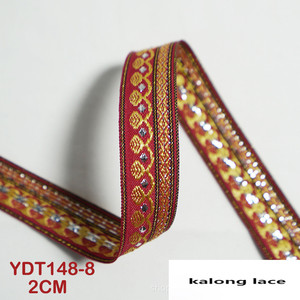 Nastro <span class=keywords><strong>in</strong></span> <span class=keywords><strong>Pizzo</strong></span> con Paillettes Dorate Larghezza 2 cm Bordura <span class=keywords><strong>in</strong></span> <span class=keywords><strong>Pizzo</strong></span> Ricamato Brillante per Decorazione Abbigliamento - Product Image 2