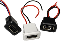 USB 2.0 Typ A Buchsenstecker Kabel Crimp- und Lötanschluss USB-Buchse für Spielzeug, Tischlampe, Präzisionsinstrument, Ladeanschluss Großhandel