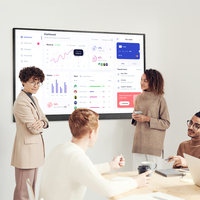 Tableau blanc interactif LED rétroéclairé de 65 pouces avec lecteur d'empreintes digitales NFC et caméra intégrée pour les salles de classe et les salles de réunion