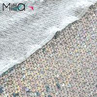 Linge de table en maille de sirène à paillettes argentées scintillantes pour les événements et les mariages