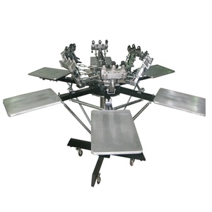 Impresora de Etiquetas Multicolor de 6 Estaciones de Alta Calidad, Nueva, Fácil Operación, Rotación Manual, para Prendas, Máquina de Serigrafía Usada - Product Image 2