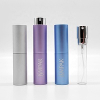 Noir 8ml 10ml 20ml Mini métal aluminium torsion jusqu'à voyage taille rechargeable atomiseur vaporisateur bouteille de parfum