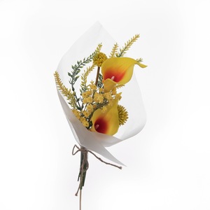 Bouquet de fleurs artificielles CallaFloral, lys jaunes, pour décoration de maison et de mariage CF01099 - Product Image 3