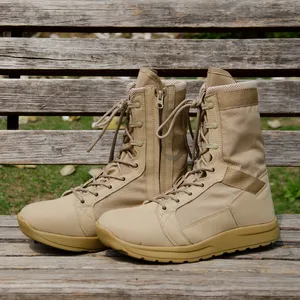 Custom Wholesale Khaki Combat Shoes Desert Officer Tactical Desert Men's Boots