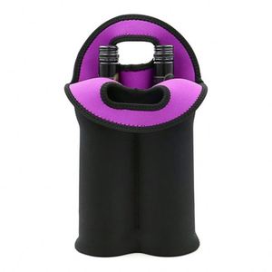 Sac isotherme double compartiment en néoprène pour le transport de vin, avec poignée de transport sécurisée - Product Image 1