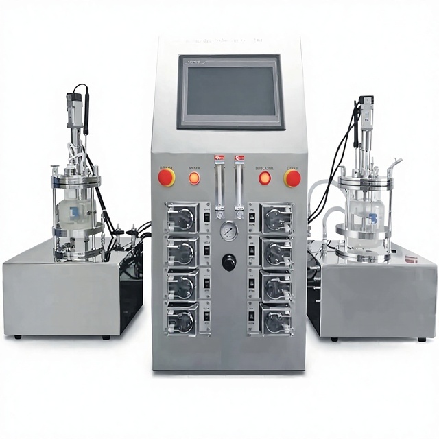 Fully Automatic High Borosilicate Glass Fermenter Bioreactor PLC Control 1-15L Capacity Lab Industrial Use Remote Monitoring ODM