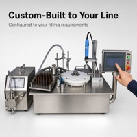 Machine de remplissage et de bouchage intégrée SINBON pour huiles essentielles et huiles d'olive, type compact de table, flexible pour petites productions