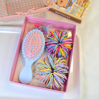 Élastiques à cheveux avec boîte, accessoires pour cheveux pour filles, ensemble de bandeaux élastiques colorés pour bébés, élastiques à cheveux avec pinces à cheveux