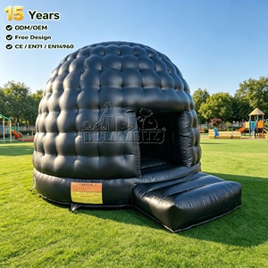 Casa <span class=keywords><strong>de</strong></span> Brinco Inflable Comercial Negra <span class=keywords><strong>de</strong></span> PVC, Castillo Inflable Tipo Iglú para Alquiler <span class=keywords><strong>de</strong></span> Eventos, Fiestas al Aire Libre, Jardín, Carnaval - Product Image 1