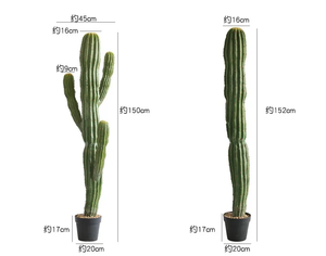 <span class=keywords><strong>Cactus</strong></span> plástico artificial verde de lujo de simulación de sensación Premium para Decoración - Product Image 3
