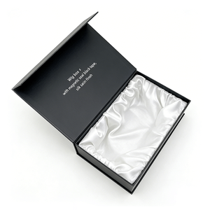 Wholesale Low MOQ Foldable <b>Magnetic</b> Wigs Apparel Black Paper Boxes for Small Business Packaging - Product Image 1