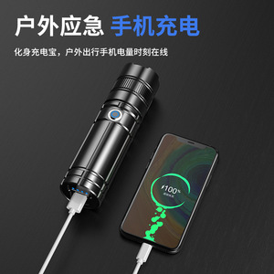 Aluminum Alloy Flashlight Rechargeable Led Zoomable Outdoor Portable Light With <b>Dimmer</b> Feature - Product Image 4