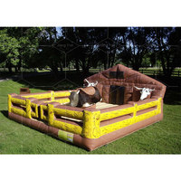 Jouet pour adultes, équipement de divertissement, taureau mécanique gonflable, jeu de rodéo mécanique, PVC 6x6m, garantie de 3 ans