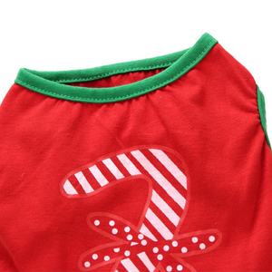 प्यारा क्रिसमस कैंडी छड़ी लाल कुत्ते स्वेटर पॉलिएस्टर जाल कपड़े गर्मियों और वसंत पालतू पोशाक - Product Image 3