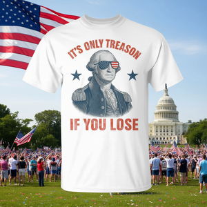 Camiseta de George Washington Usa: Solo es traición si te pierdes - Diseño de ropa patriótica - Product Image 3