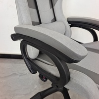 Chaise de jeu en tissu et cuir combinés avec repose-pieds, chaises de salle de jeux pour ordinateur