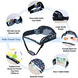 Muestra gratuita: Bandeja de viaje impermeable y plegable para coche, bandeja de almacenamiento estable para niños, bandeja de juego para el asiento trasero del coche para niños pequeños - Product Image 2