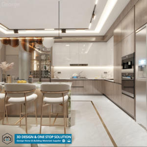 Solución integral de materiales de construcción para viviendas Servicio de diseño de interiores de Casa de renderizado 3D de lujo moderno para Villa - Product Image 1