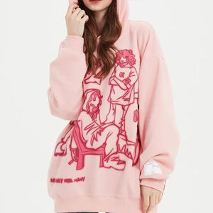 Sweat-shirts à capuche surdimensionnés en coton avec logo bouffant en mousse 3d personnalisé - Product Image 5