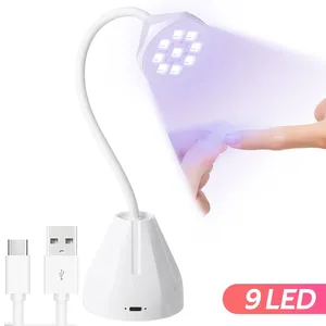 DianaBeauty Rechargeable Nail Lamp 360. Adjustable Desktop UV Lamp for Nails 9 LED Manicure Lamp for Curing Gels and Nail Polish - Product Image 1