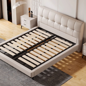 Juego de Muebles de Dormitorio Completo con <span class=keywords><strong>Cama</strong></span> Doble Moderna de Lujo y Cabecero Acolchado Suave <span class=keywords><strong>Estilo</strong></span> Princesa con Almacenamiento - Product Image 3