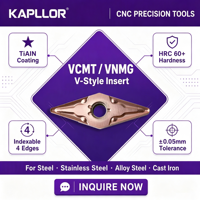 VNMG160408-MA KAPLLOR OEM Plaquita Rómbica CNC de 35 Grados para Torneado Externo, Herramienta de Torneado de Acero Inoxidable, Plaquita Puntiaguda, Envío en 7 Días