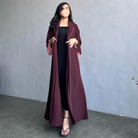 Abaya ouverte haut de gamme en gros, vêtements islamiques respirants, nouvelle robe musulmane pour femme, grande taille, légère, plissée, Abaya modeste de Dubaï