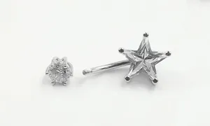 Bijoux de piercing corporel en argent sterling 925 de haute qualité, titane G23, <span class=keywords><strong>pierre</strong></span> naturelle, boucle d'oreille étoile, labret pour femmes - Product Image 6
