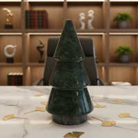 Décoration de Noël en marbre naturel, design nordique écologique, vert Inde, forme irrégulière, pour intérieur, décoration de la maison