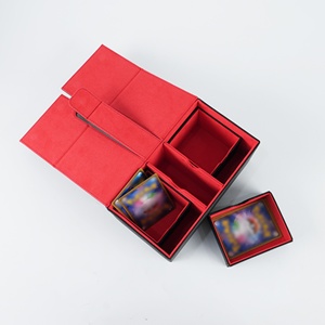 Boîte de rangement pour cartes TCG en cuir PU OEM, 160+ cartes, imperméable, doublure en flanelle, portable - Product Image 3