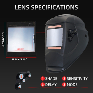 Casco/Lente de Soldadura con Oscurecimiento Automático Solar DIN5-DIN13, Gran Visión, 4 Sensores de Arco, True Color, para Soldadura TIG/MIG/MMA - Product Image 3