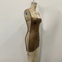 Robe bandage Bettergirl 2026 Nouveautés à col carré, à nouer, découpée, avec détails dorés