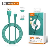 LDNIO LS671 TPE Kabel Data Pengisi Daya Universal, Kabel Data Pengisi Daya Ponsel Seri Iphone untuk Samsung Xiaomi