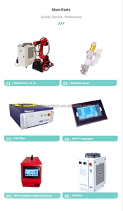 Robot de soudage Cobot <span class=keywords><strong>Tig</strong></span> pour l'aluminium et l'acier inoxydable, soudeuse-coupeuse laser à fibre robotisée automatique à 6 axes avec positionneur - Product Image 5
