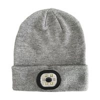 Berretto Lavorato a Maglia con Luce LED Ricaricabile USB, Cappello Invernale Unisex ad Alta Potenza, 100% Acrilico con Motivo a Quadri Vintage