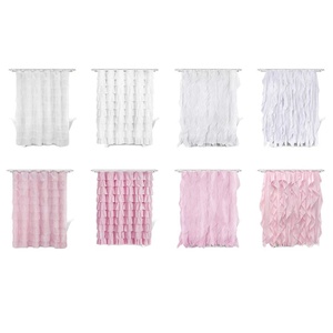 <span class=keywords><strong>Tenda</strong></span> da Doccia Vintage Stile Fattoria con Stampa Floreale <span class=keywords><strong>Lilla</strong></span>, Materiale in Lino e Poliestere con Stampa Digitale a Righe e Ganci Inclusi - Product Image 5