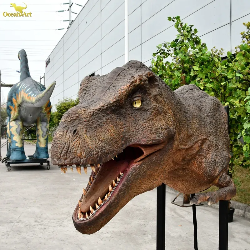 Dino Themenpark Lebensgröße mechanisches T-Rex-Kopf animatorisches Dinosauriermodell