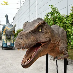 Life-size Animatronic Animal Dino Theme Park Life Size Mechanical T-rex Head Animatronic Dinosaur Model