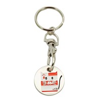 Porte-clés rond en métal personnalisé avec logo, pendentif, fermoir à ressort, pour promotions commerciales